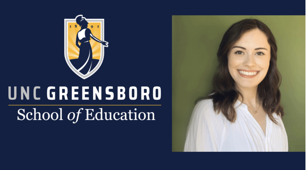 UNCG School of Education logo next to headshot of doctoral student Alex Cammarano